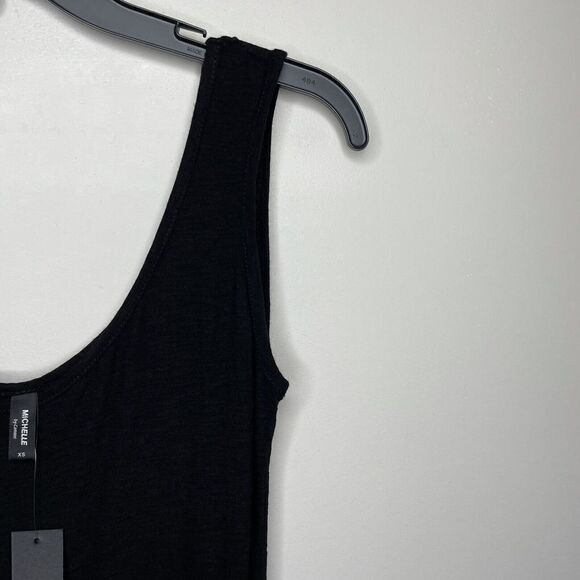 MICHELLE by Comune Womens Black Sleeveless Mini Dress NEW Cotton-Modal Sz XS - Picture 4 of 8